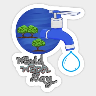 World Water Day - Water is Life concept. Sticker